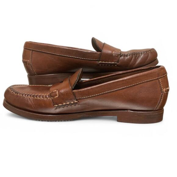 Vintage 90s Cole Haan Country Penny Loafers-Moc-Toe-Brown-Size 7.5N-Style F1456 - Picture 5 of 10
